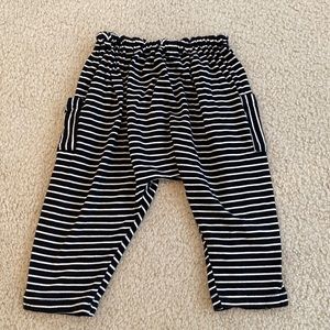 Toddler 3-4 Black & White Striped Baggy Pants
